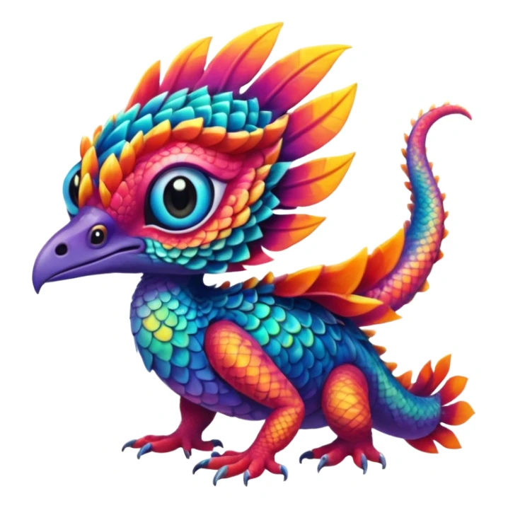 Tropical Exotic Fakémon-fantasy-creature, full body sticker