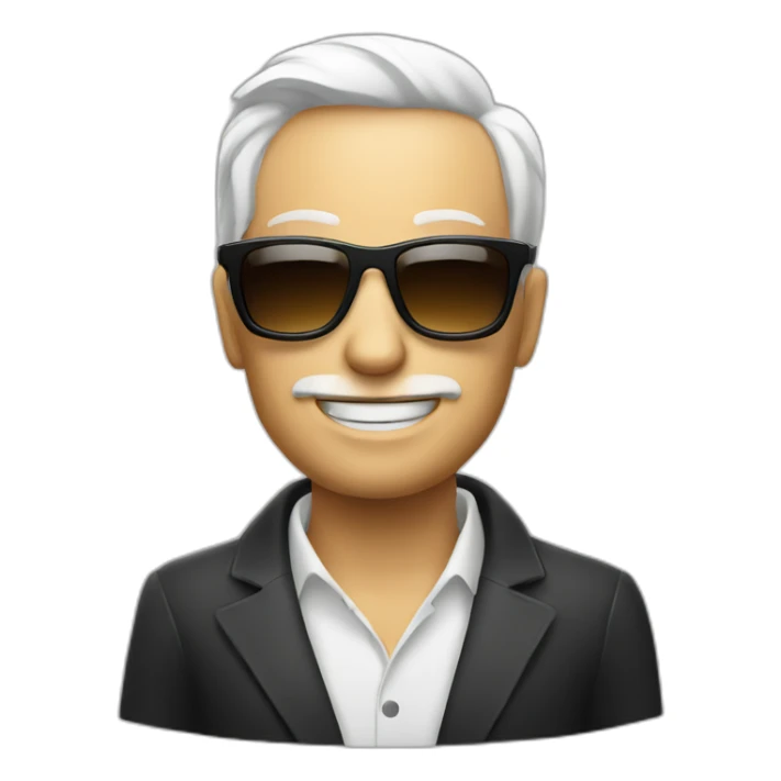 White male with sun glasses smoking a cigar sticker