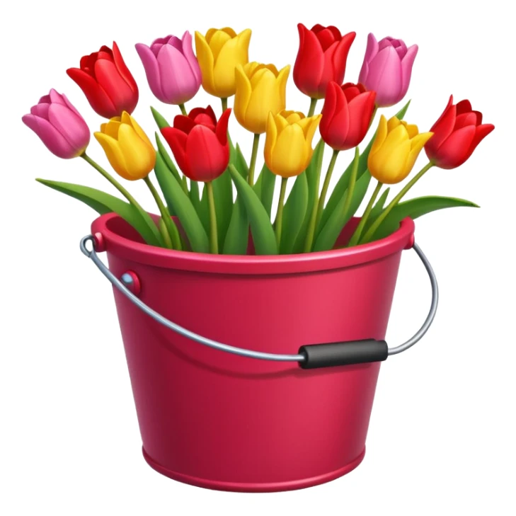 a bucket of tulips sticker