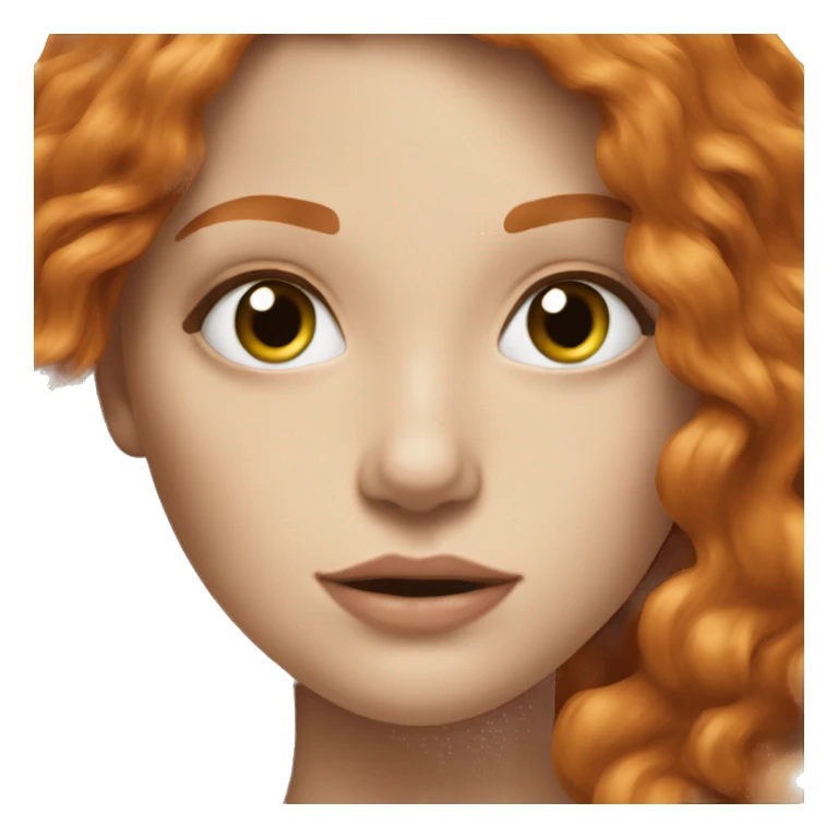 beautiful top model ginger girl long hair sticker