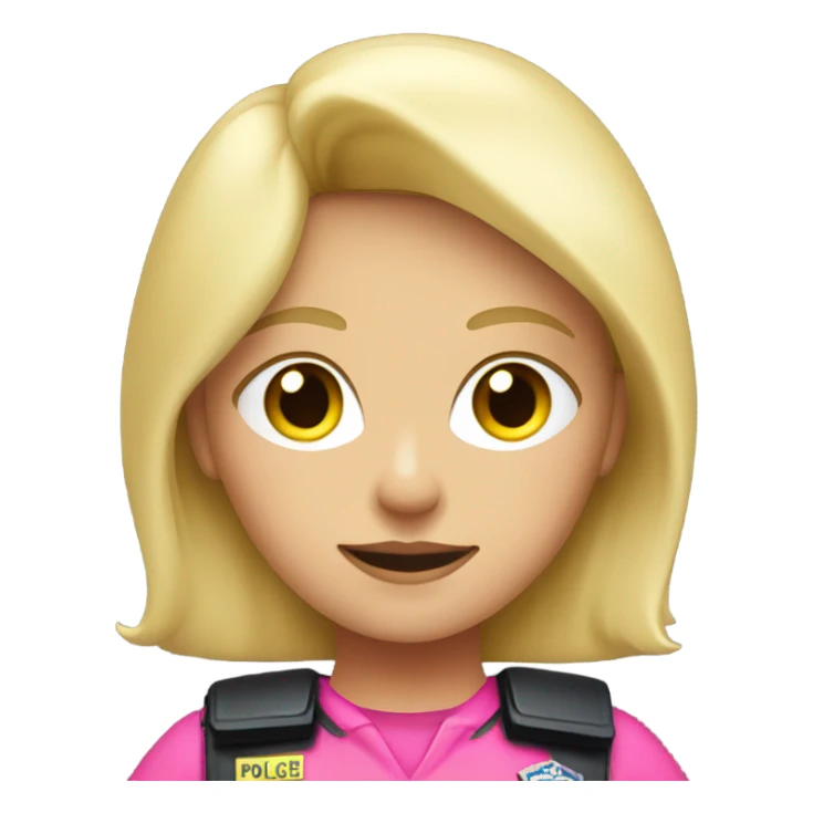 Blonde female in pink rainbow police outfit sticker