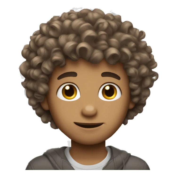 Rat boy curly brown hair sticker