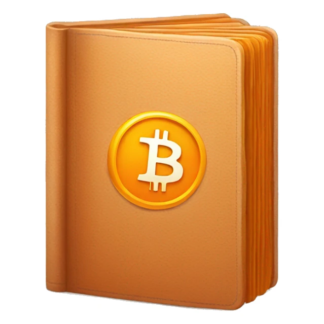 orange book with the word bitcoin on it sticker