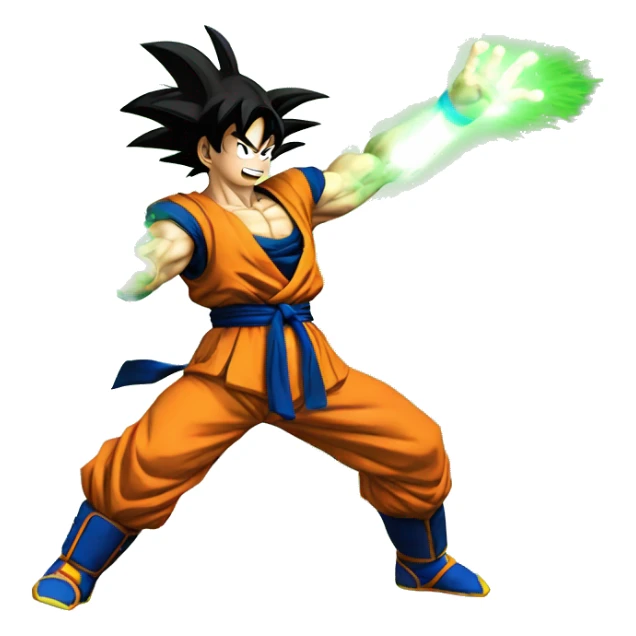 Goku kamehameha green sticker