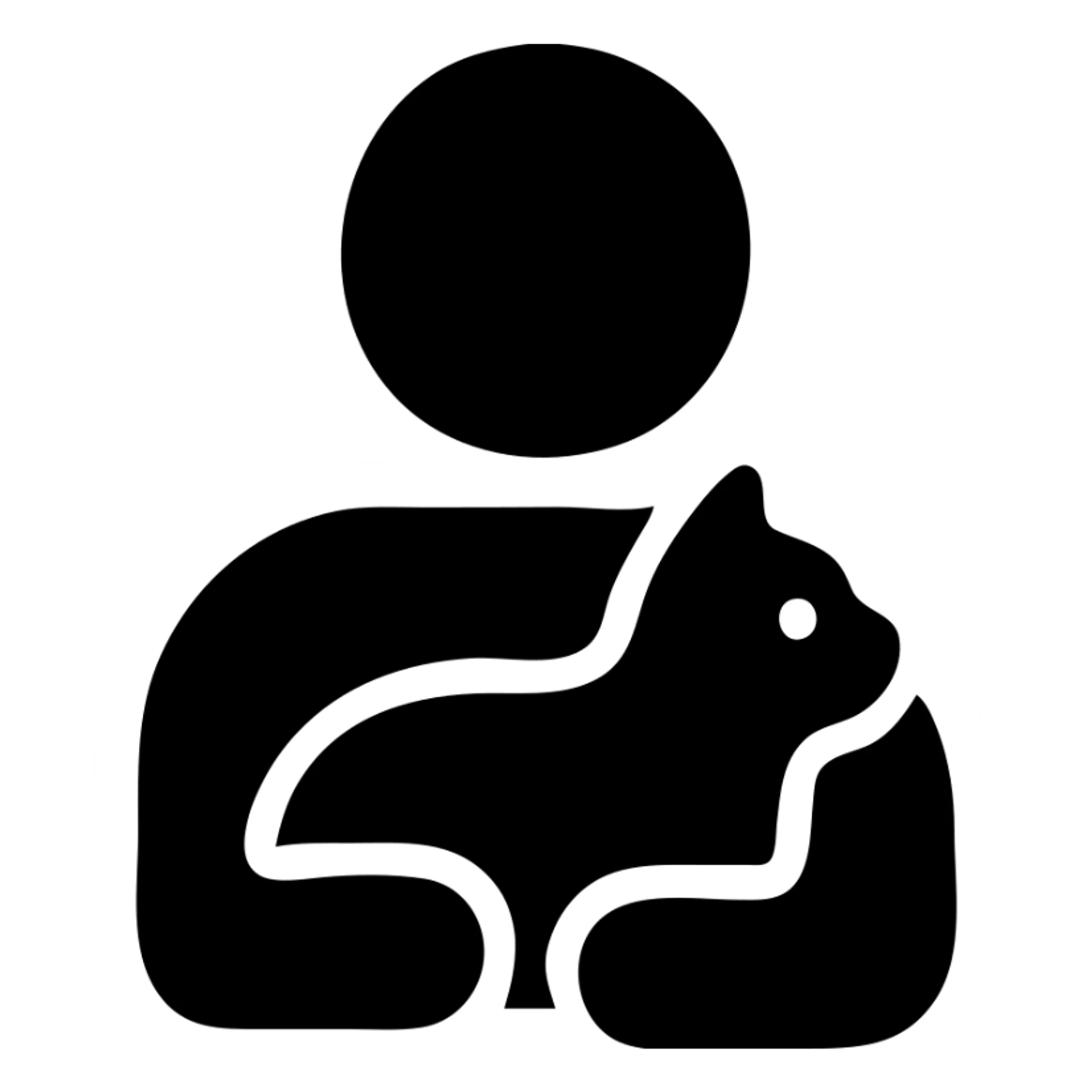 A simple emoji of a person keeping a pet sticker