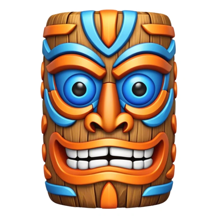 Tiki with colors blue and orange-butterfly-tornado-fun-love sticker