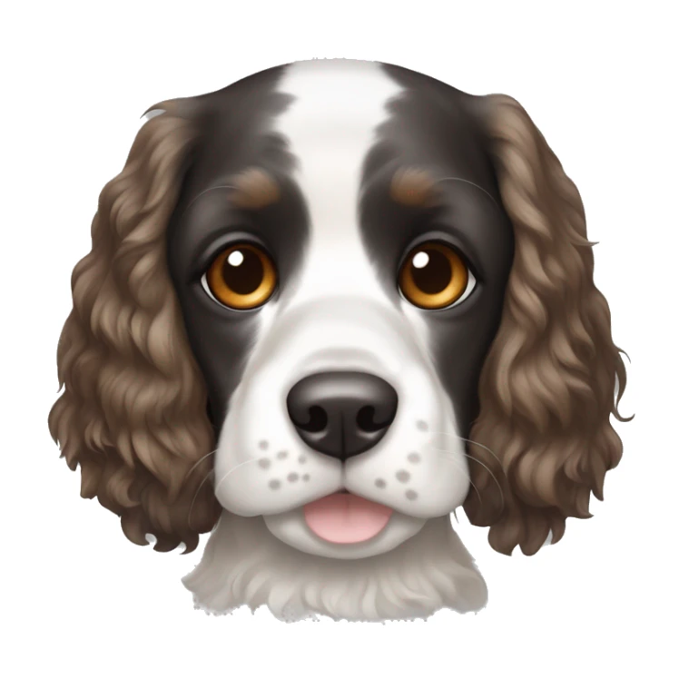 Black and white cocker spaniel blue and brown eyes sticker