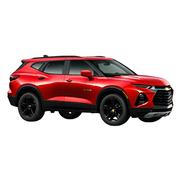 A single 2020 Red Chevrolet Blazer with black wheels and accents sticker