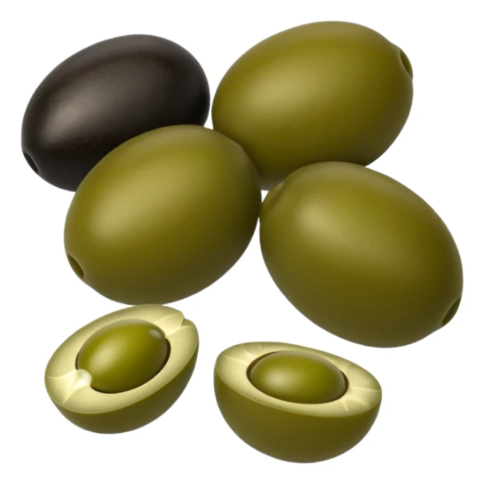 black and green olives cut sticker
