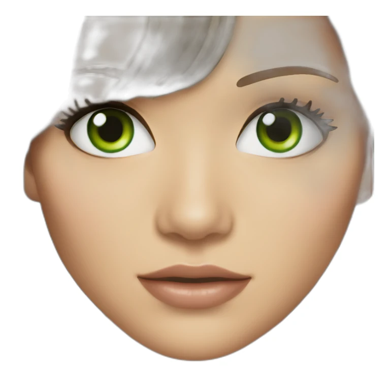 brunette Jennifer Lawrence with Green eyes sticker