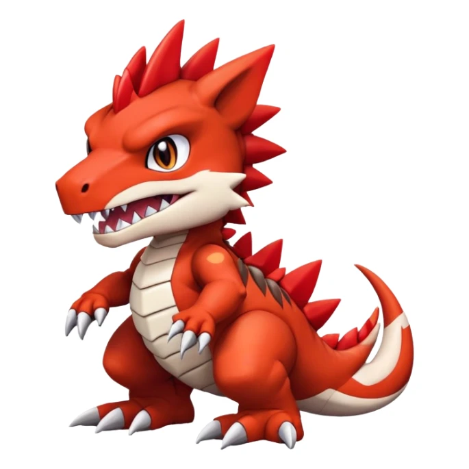 Cute Baby Chibi Digimon-Guilmon-Tyrantrum-Tyrunt-hybrid (full body) sticker