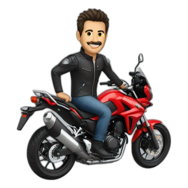 José Luis San Juan en una honda cb500x roja sticker