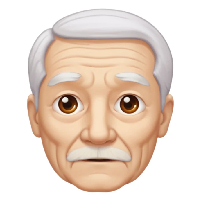 old man white neutral face without moustache and beard with hair sticker
