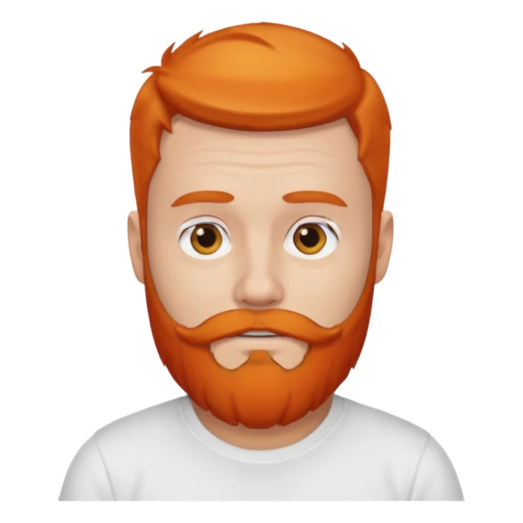 man with orange beard in white t shirt sticker