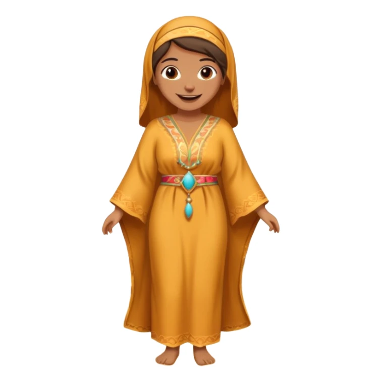person wearing a caftan, no headscarf, having fun in the desert sticker