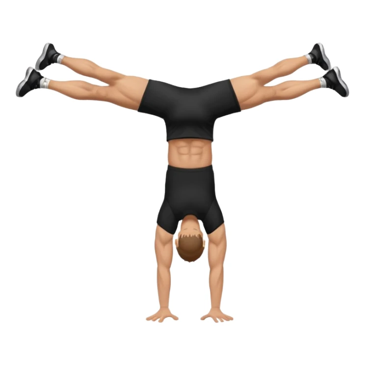 black shorts and t shirt white man one hand handstand sticker