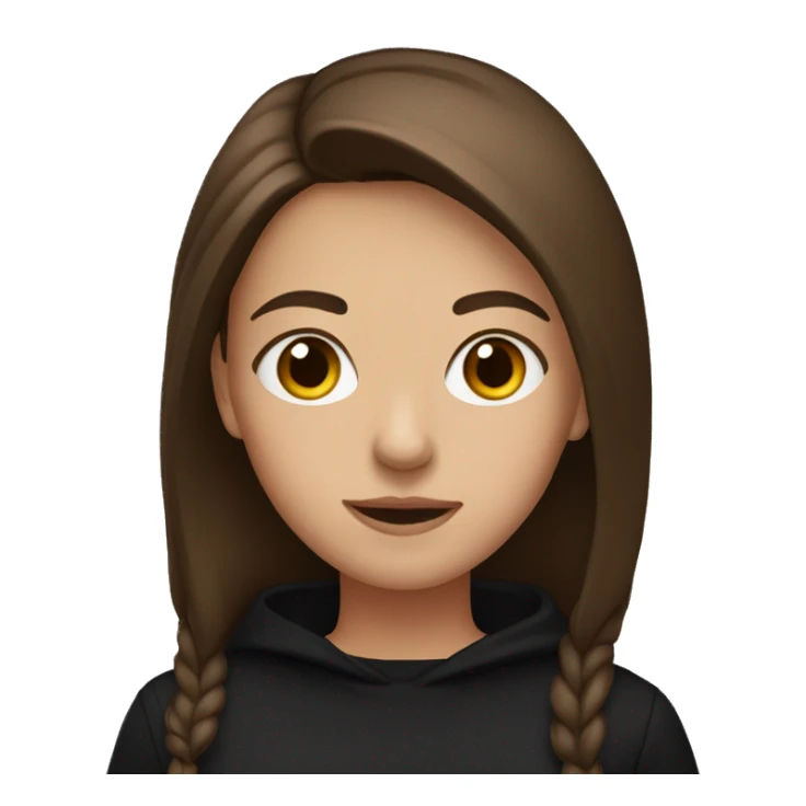 Girl with straight brown hair in a black pullover sticker