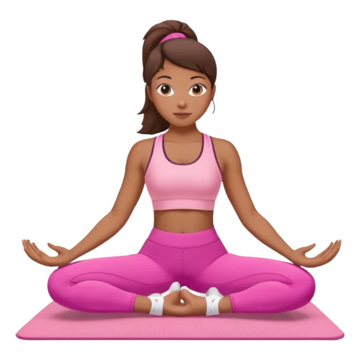 medium-skinned woman doing Pilates in pink sportswear sticker