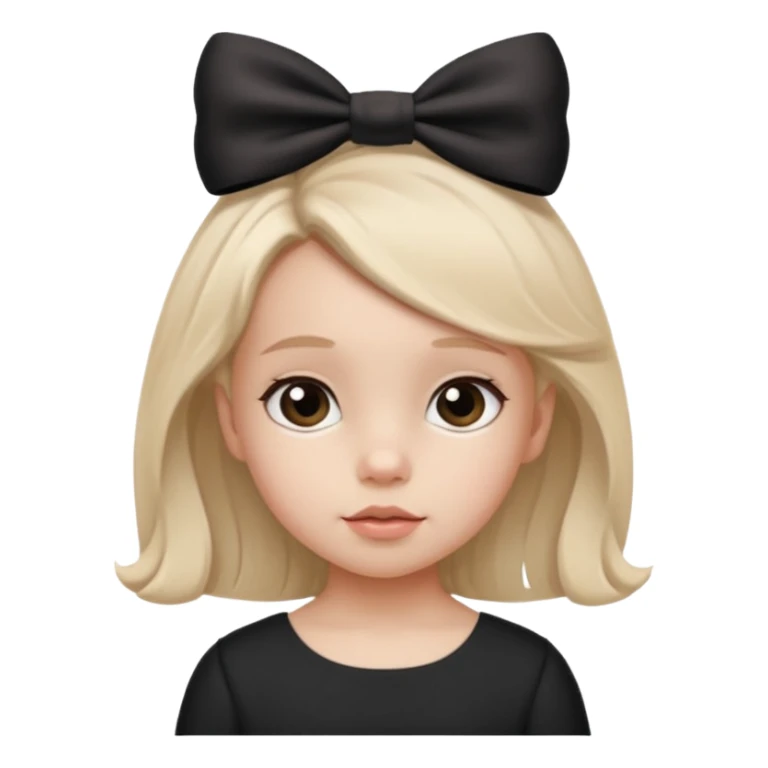 una chica pequeña con una cola color negro  3 años sticker