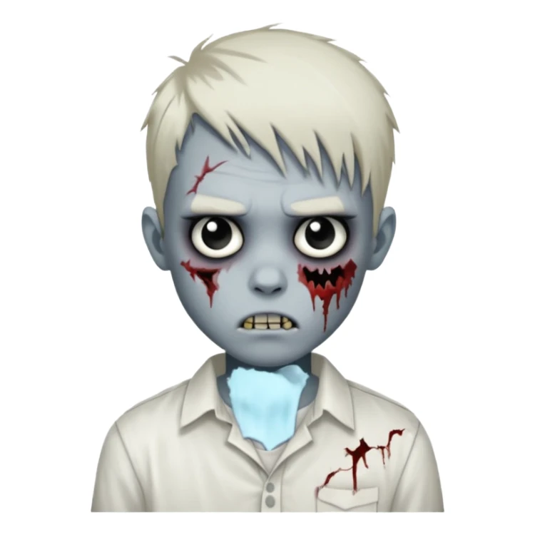 zombie boy with emo hair and white shirt sticker