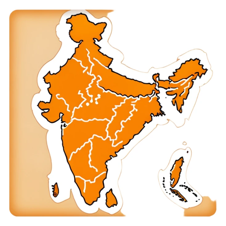 India map with saffron colour ( akhand Bharat ) sticker
