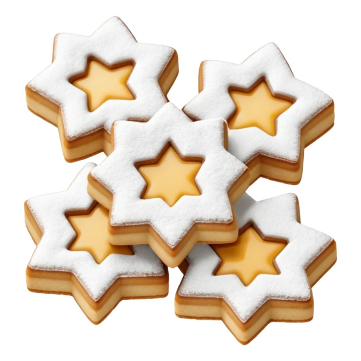 Linzer cookies with a star in the center sticker