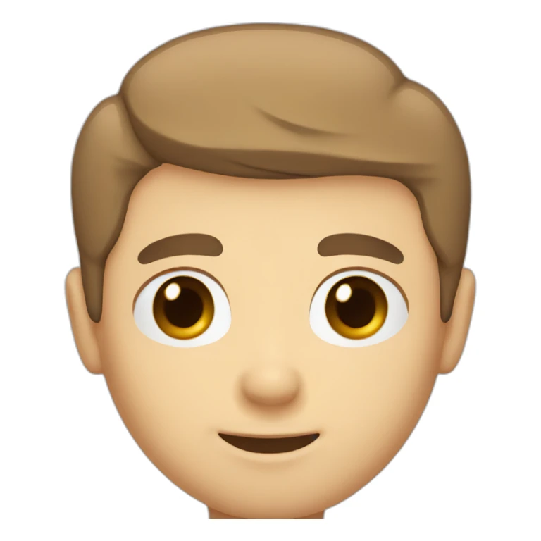 Short hair, balding, short beard, white skin, brown hair sticker