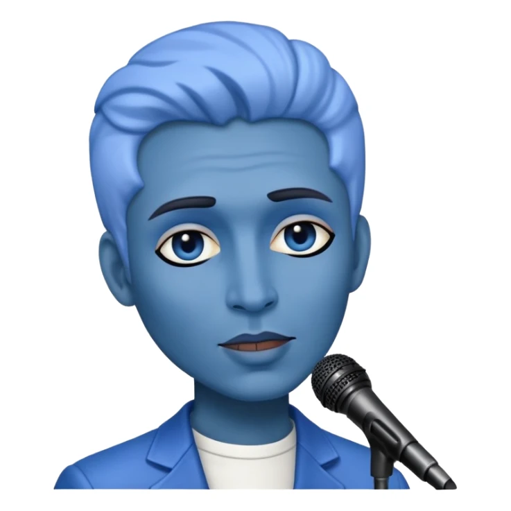 Blue middle singer sticker