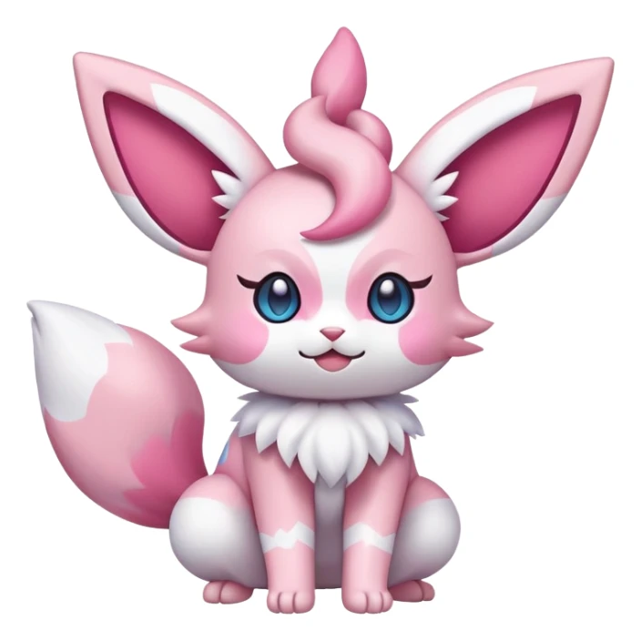 Sylveon-Skitty-Fakémon-hybrid-creature (full body)  sticker