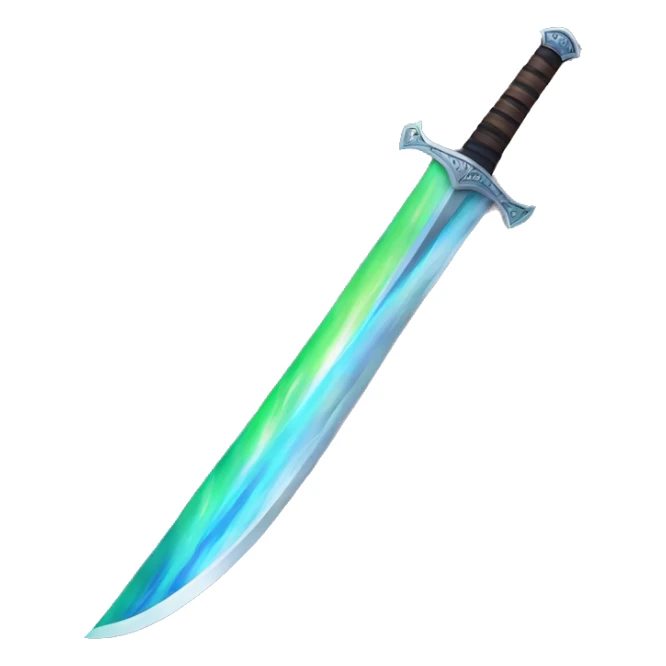 sword with northern lights on blade sticker