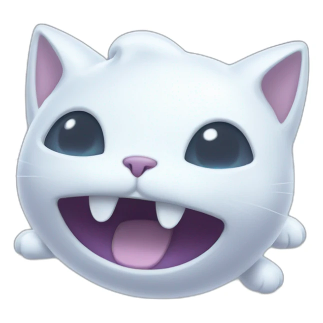 Cute cartoon ghost cat like pokemon floating in the air sticker