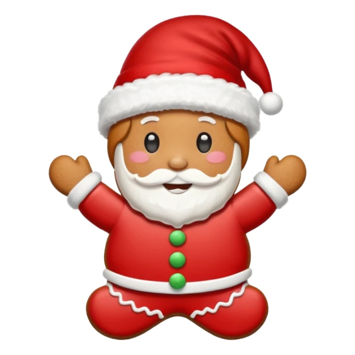 gingerbread cookie in red hat of santa shape sticker