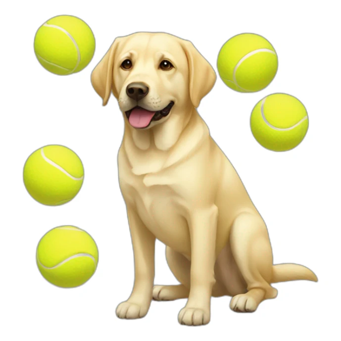 Yellow lab birthday tennis ball sticker