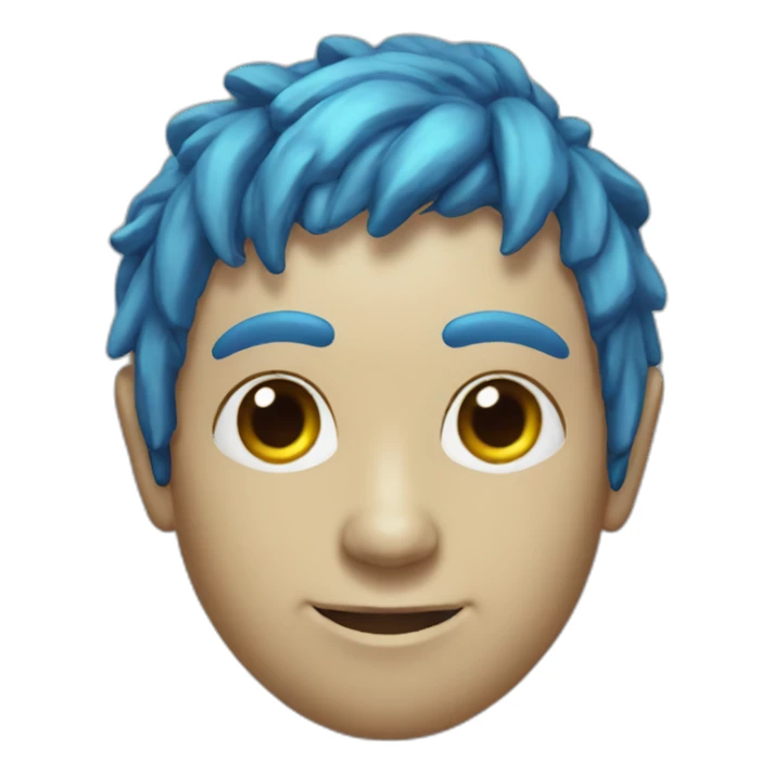 elf man with hair and robotic body blue sticker