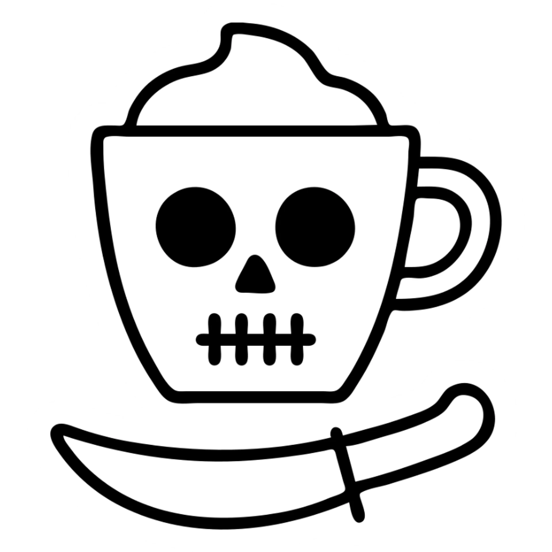 cappuccino assasino simple line art sticker