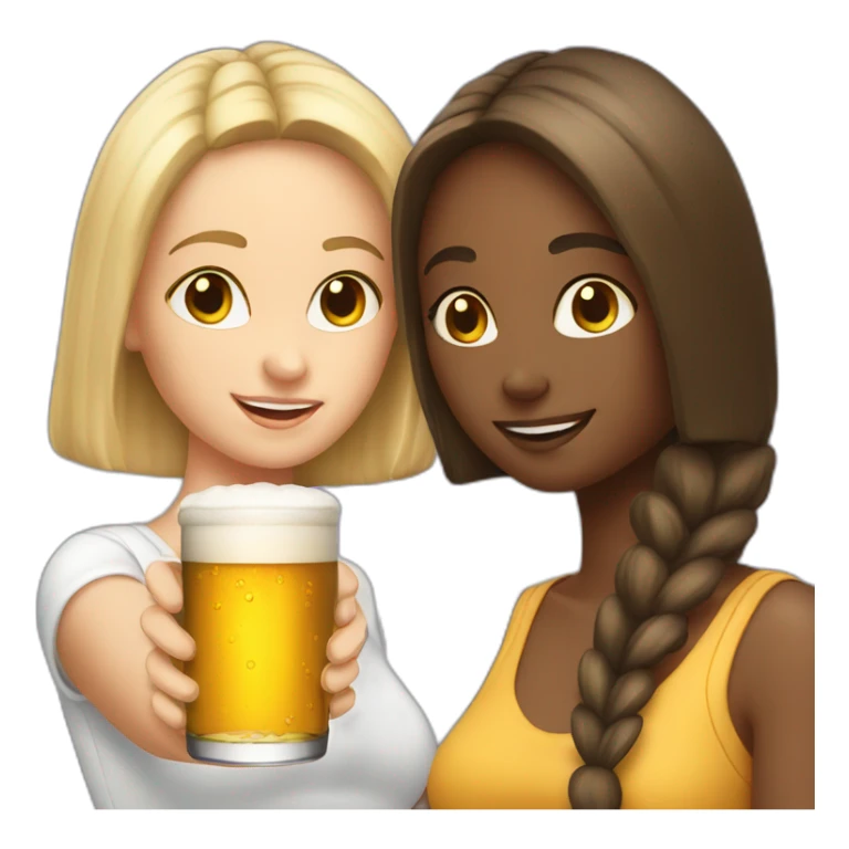 two white girls drink beer sticker