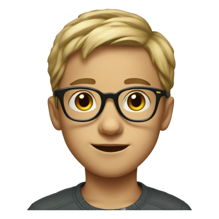 portrait of a boy with glasses sticker