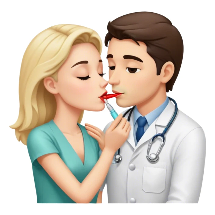 doctor with injections kissing  sticker