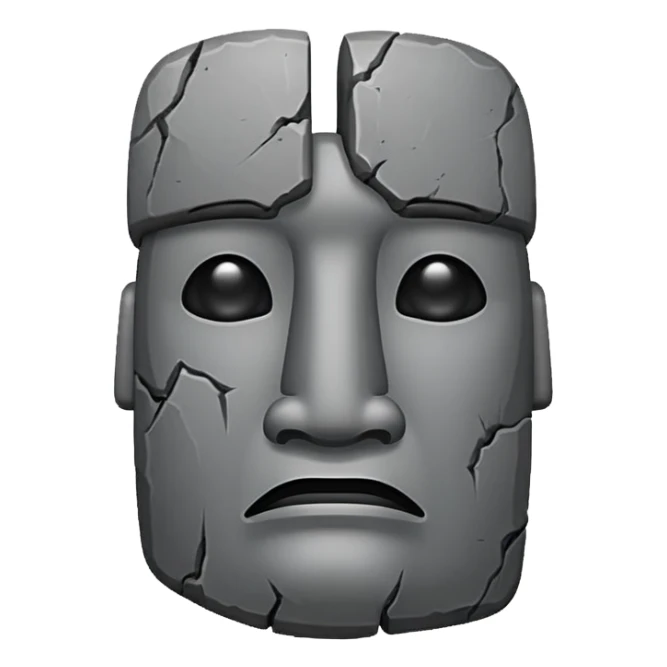moai emoji with tear sticker