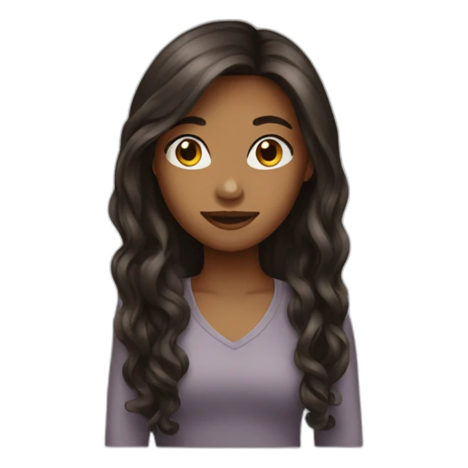 solo girl with long hair sticker