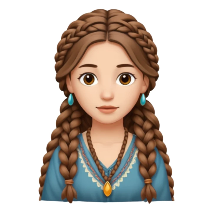 2 long brown boho braided hair women  sticker