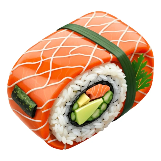 single sushi roll birds eye veiw sticker