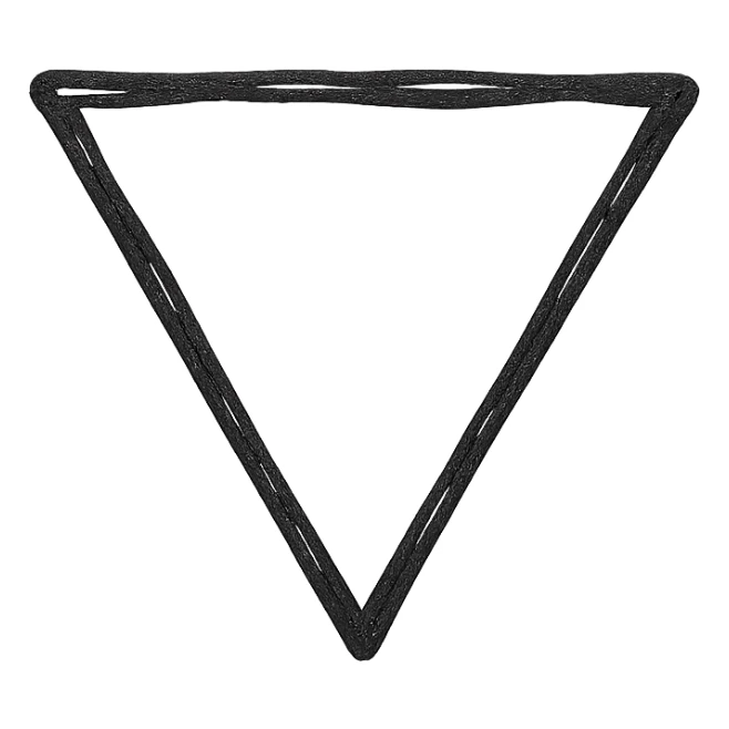 simple monochrome icon of downward-pointing triangle black outline no fill sticker