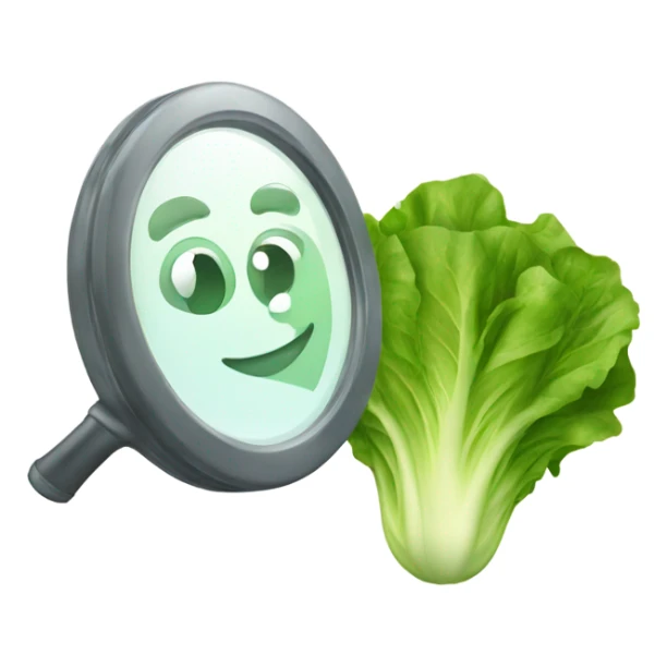 lettuce with a happy face holds a mirror in his hand and looks at it sticker