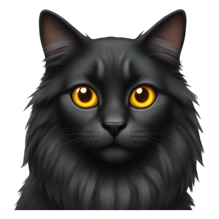 Long haired Half black half orange cat with yellow eyes  sticker