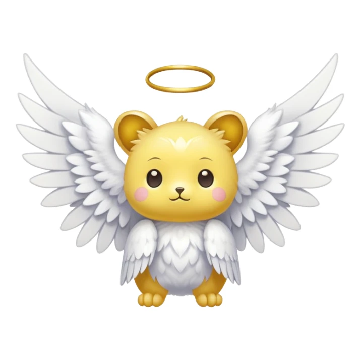 yellow keru from card captor sakura with white wings sticker