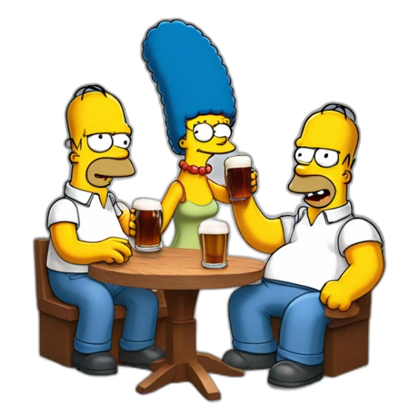Simpson qui boit une bière avec son fils sticker