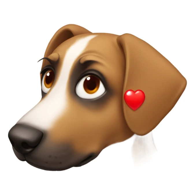 dog’s eyes are red heart sticker
