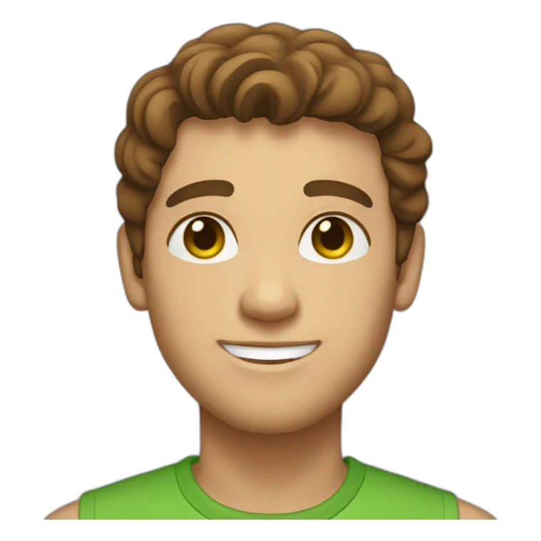 smiling green-eyed brown-haired man with light skin  sticker