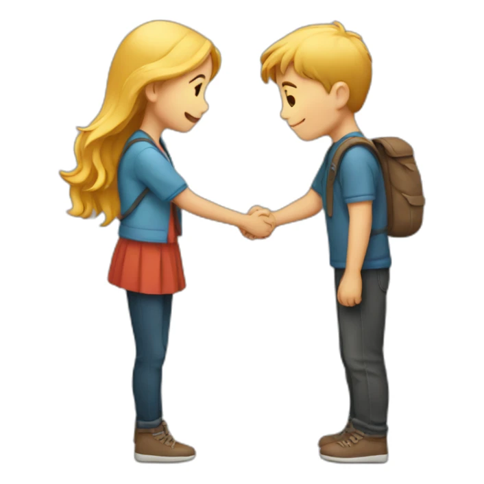 boy and girl hug side view sticker